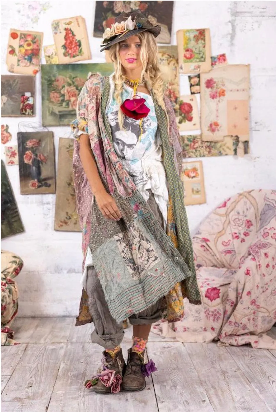 Magnolia Pearl Quilted Yrsa Kimono JACKET 1085-OS