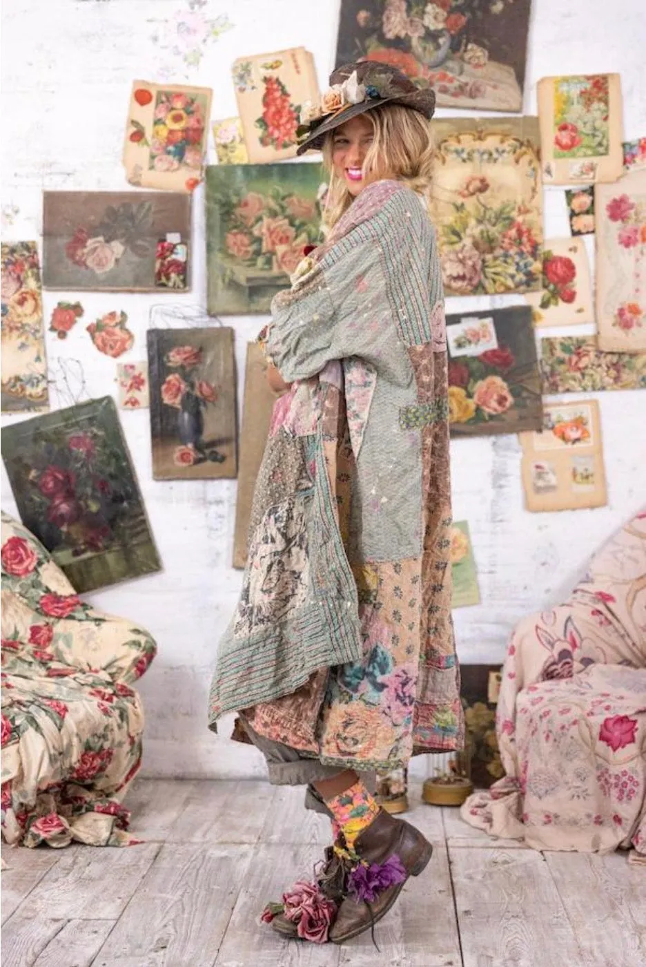 Magnolia Pearl Quilted Yrsa Kimono JACKET 1085-OS