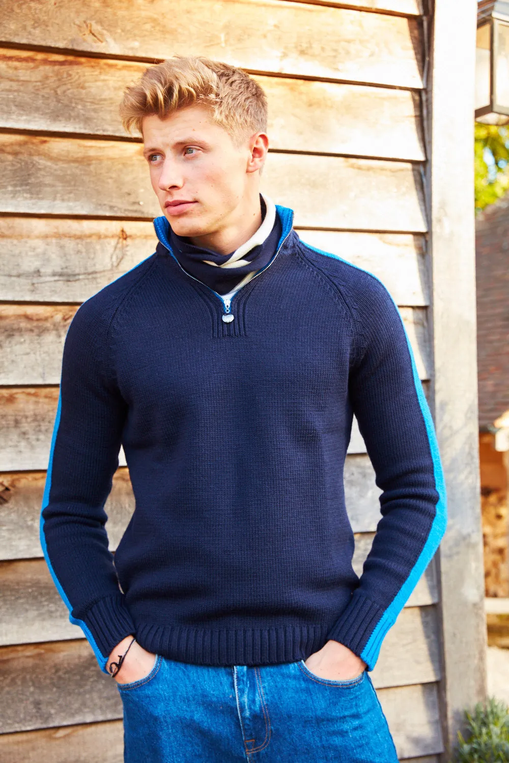 Mens Birdie Apres Jumper in navy & marine blue