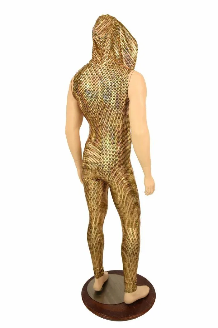Mens Gold Fish Scale Catsuit