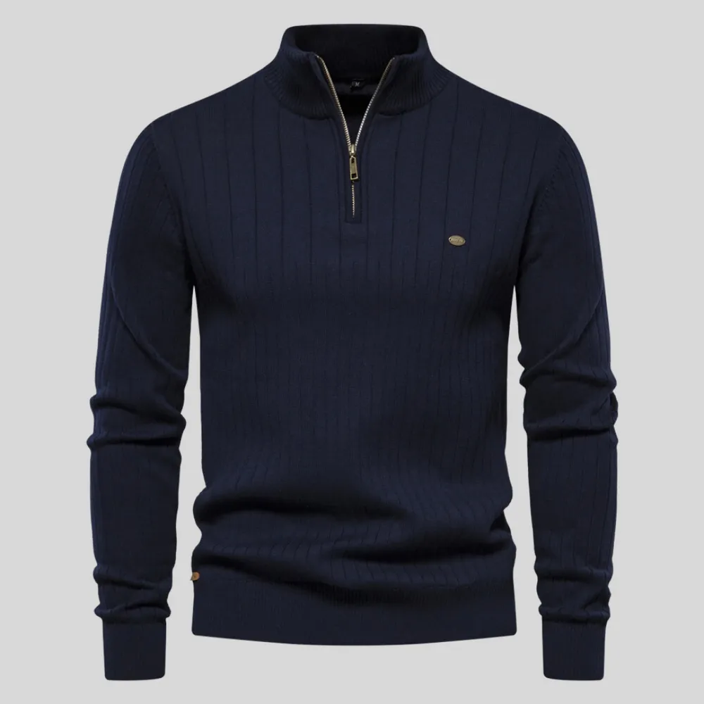 Men's Sophisticated Jumper with Quarter-Zip Detail | Ideal for Autumn/Winter