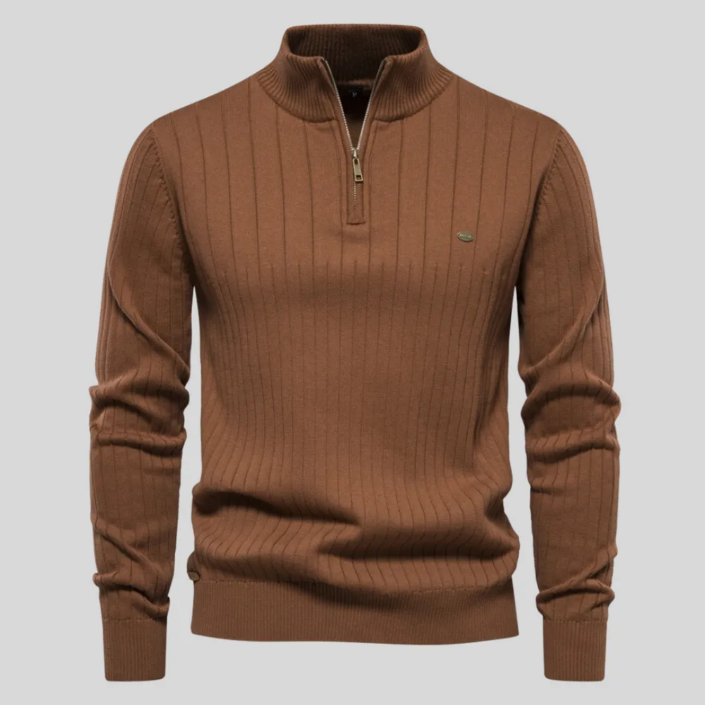 Men's Sophisticated Jumper with Quarter-Zip Detail | Ideal for Autumn/Winter
