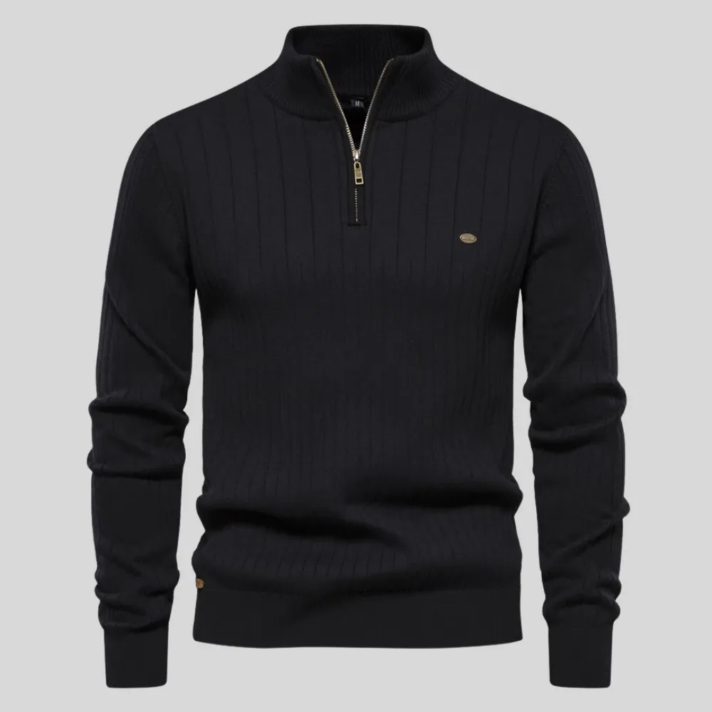 Men's Sophisticated Jumper with Quarter-Zip Detail | Ideal for Autumn/Winter