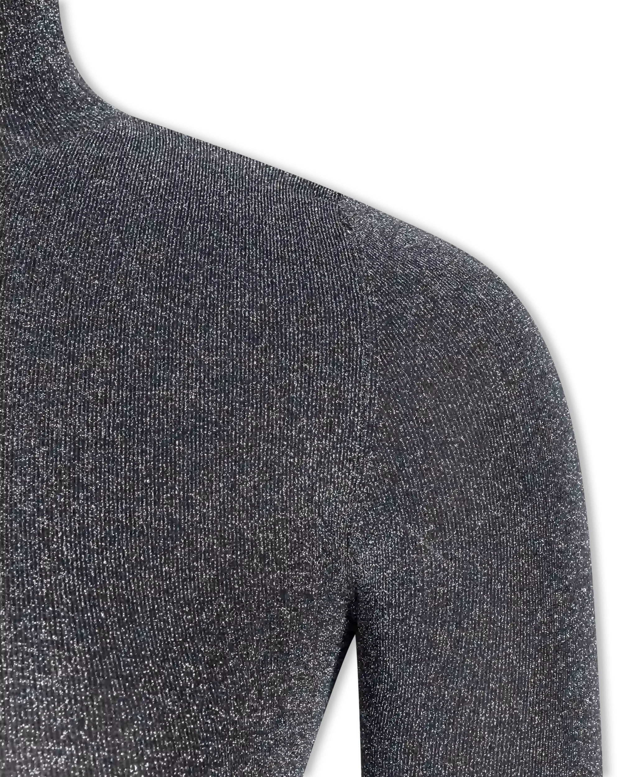 Metallic Lurex Ribbed Turtleneck