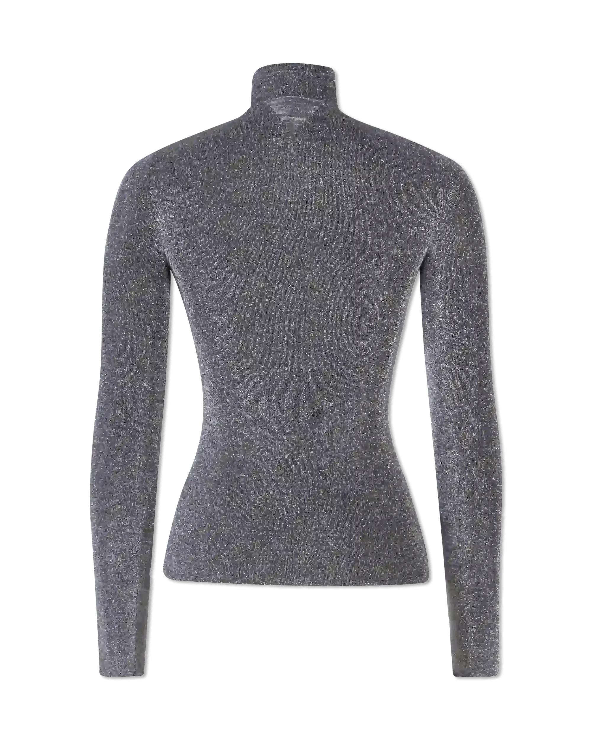 Metallic Lurex Ribbed Turtleneck