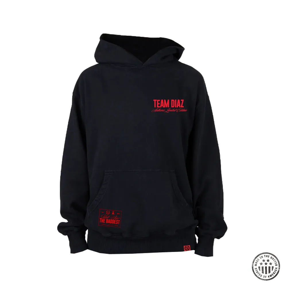 NATE DIAZ WORLD TOUR 7/6/24 Premium USA MADE Heavy Hoodie [BLACK] THE BADDEST CAPSULE