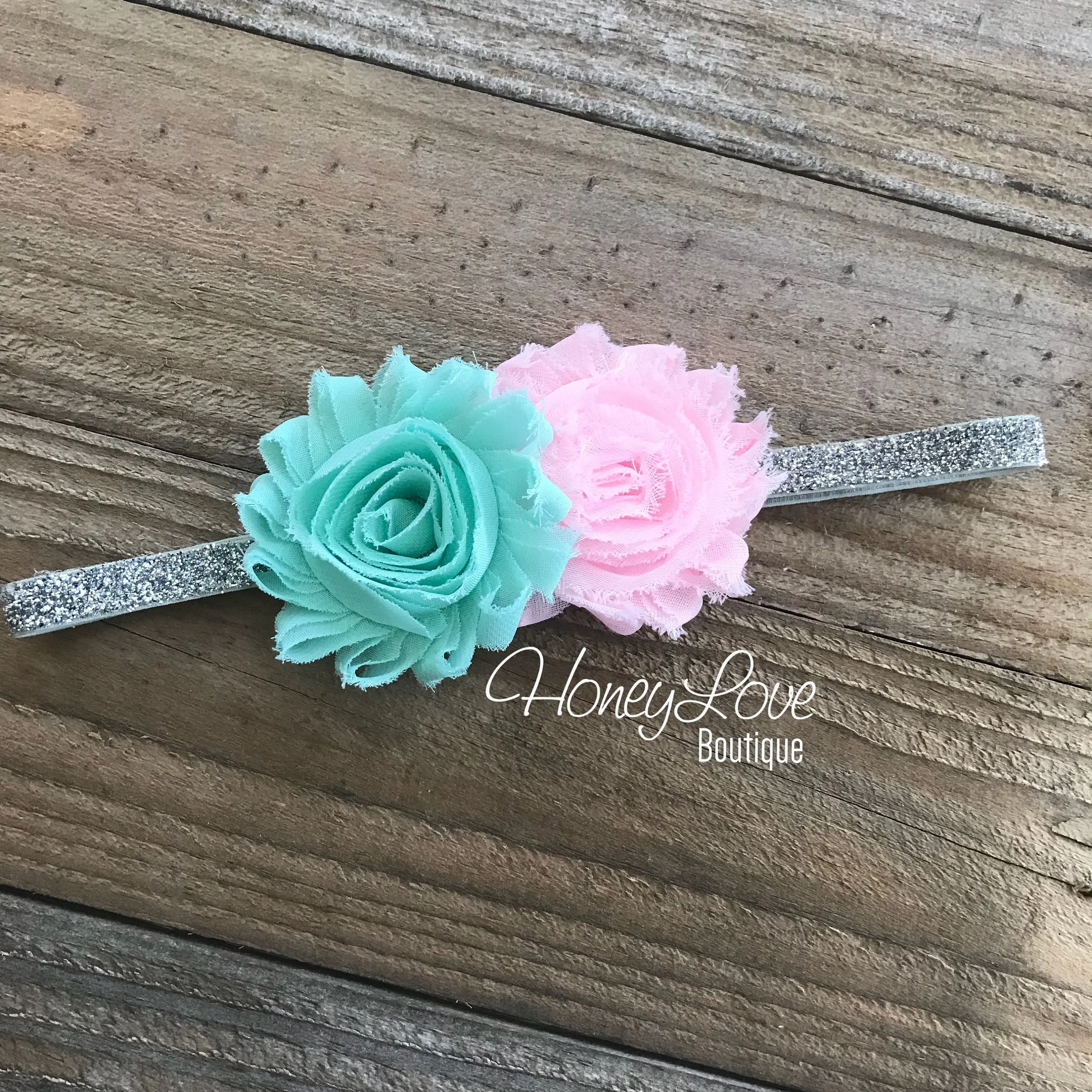 One with heart - Birthday Outfit - Mint/Aqua, Light Pink and Gold/Silver glitter