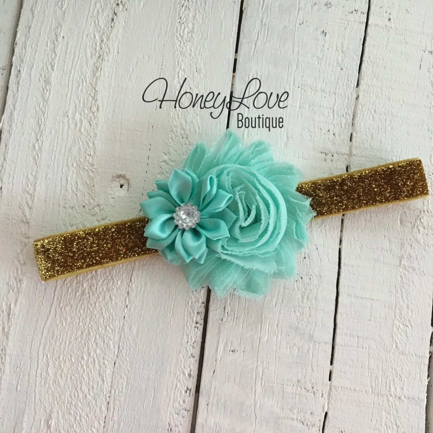 PERSONALIZED Name Outfit - Gold Glitter and Mint/Aqua - Embellished bloomers
