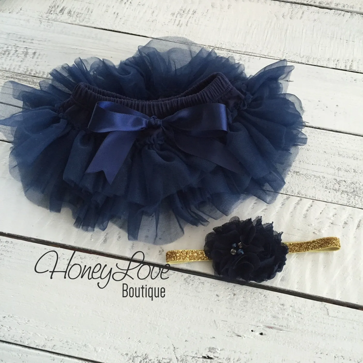 PERSONALIZED Name Outfit - Gold Glitter and Navy