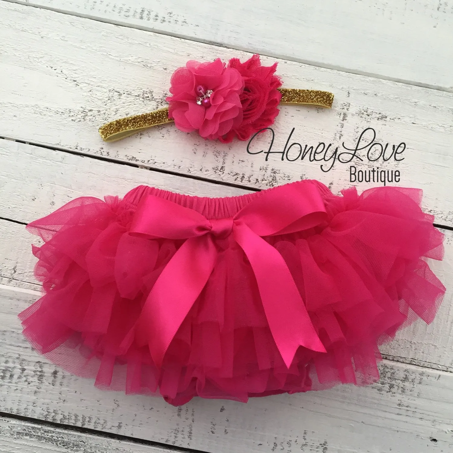 PERSONALIZED Name Outfit - Gold Glitter and Watermelon/Hot Pink