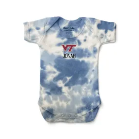 Personalized Virginia Tech Hokies Tie Dye Bodysuit