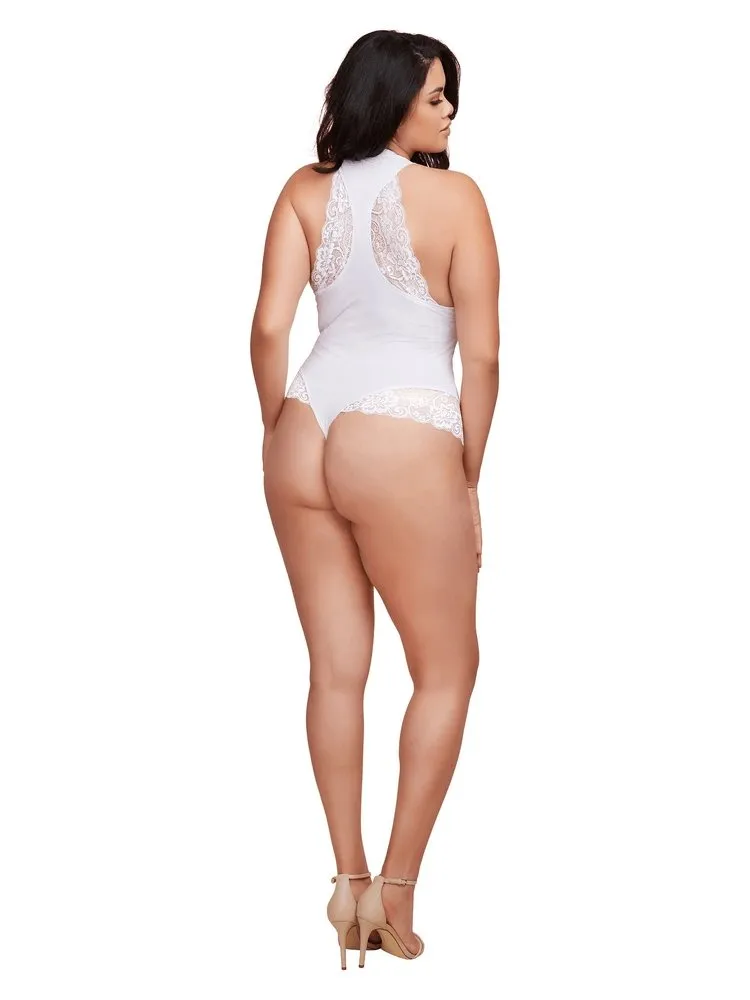 Plus Size White Lace Wifey Teddy