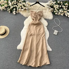 Premium Pleated Waist-slimming Slip Dress