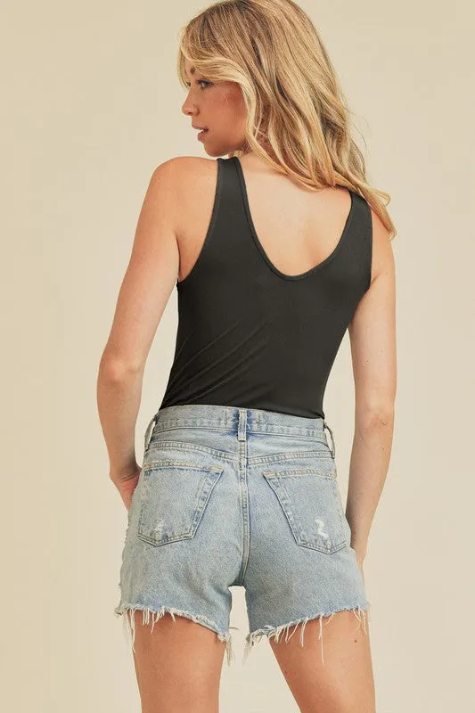 Ruched V-Neck Bodysuit