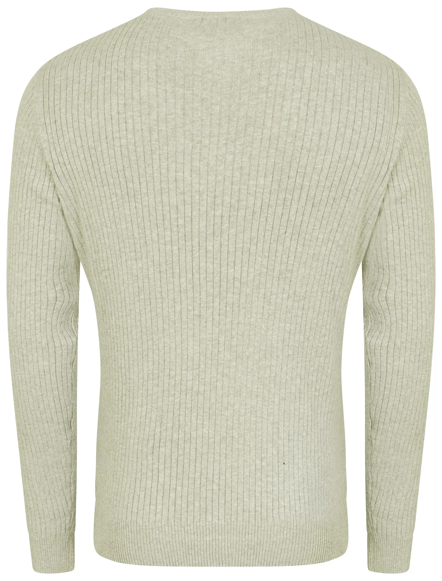 Rushmore Henley Ribbed Jumper in Oatgrey Marl - Tokyo Laundry