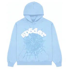 Sp5der 'Sky Blue' Web Hoodie