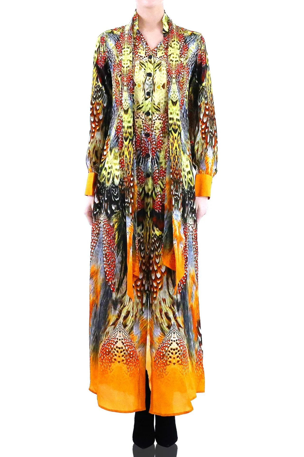 Sunset Orange Button Up Dress