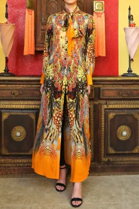 Sunset Orange Button Up Dress