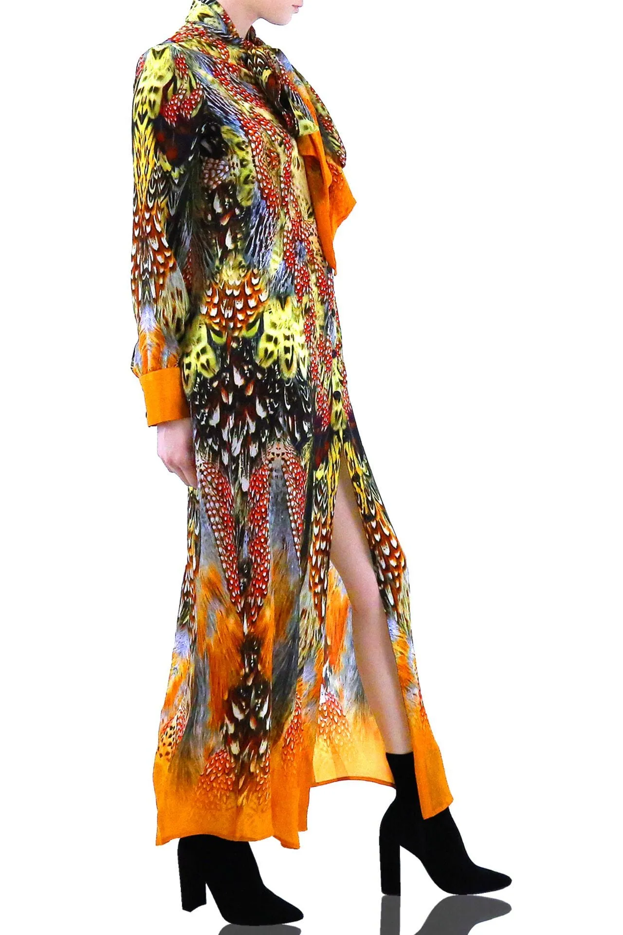 Sunset Orange Button Up Dress