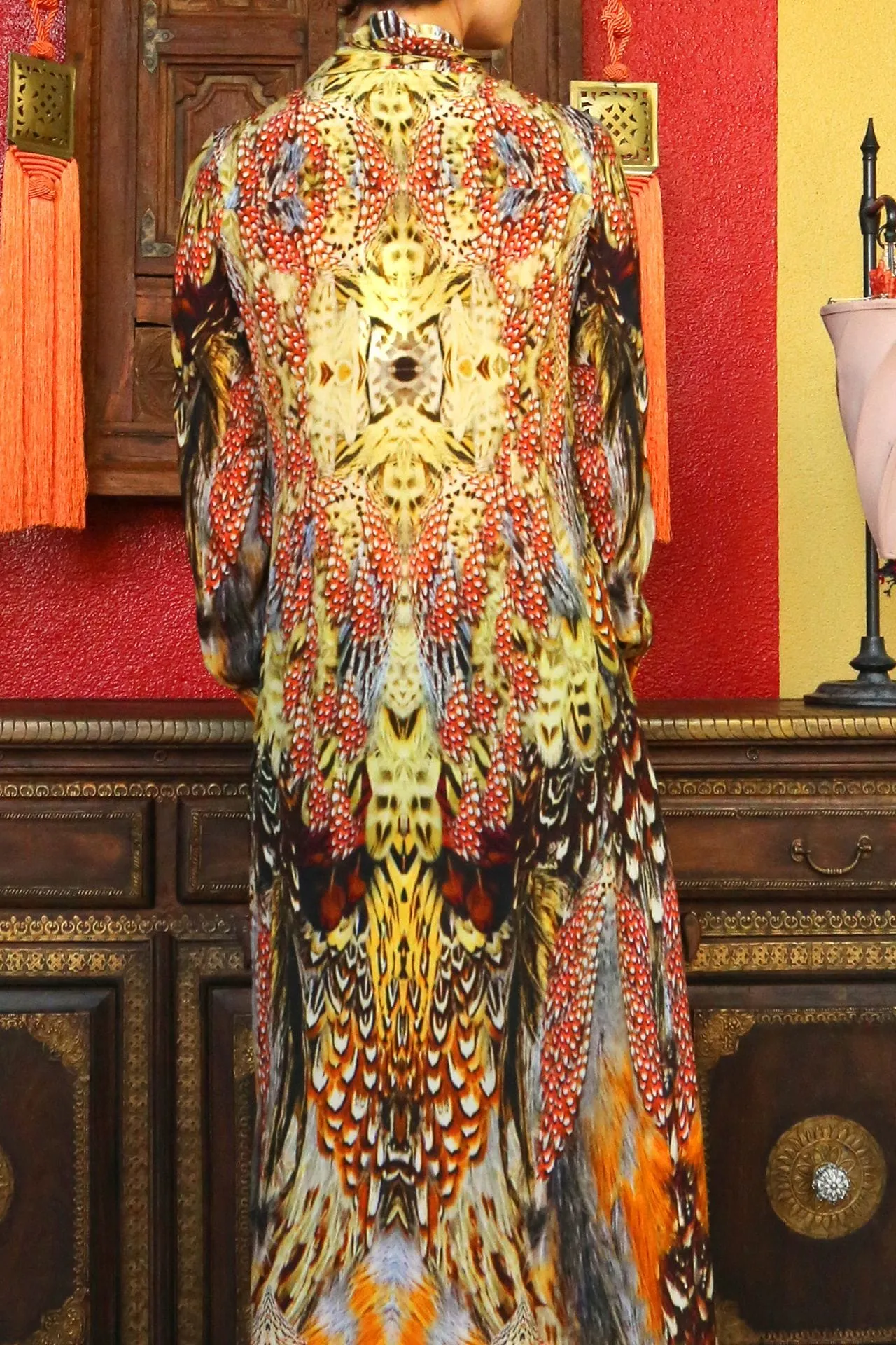 Sunset Orange Button Up Dress