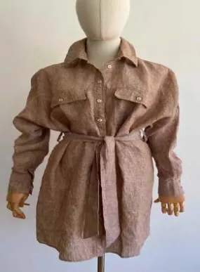 Tara Linen Dress - Beige