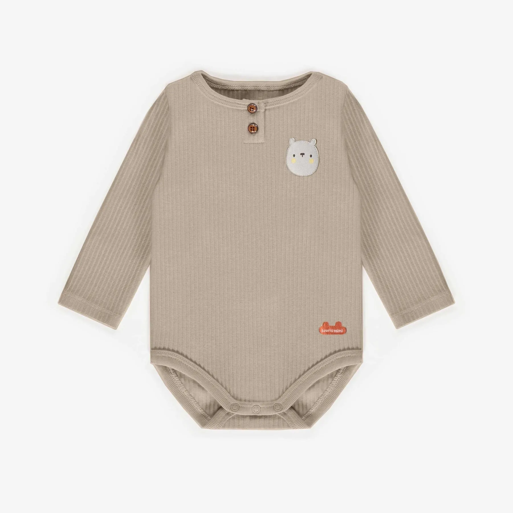 The Bear Henley Collar Bodysuit - BABY