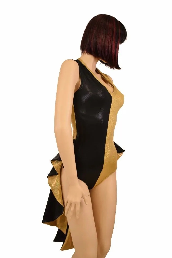Tuxedo Ruffle Rump Color Split Romper