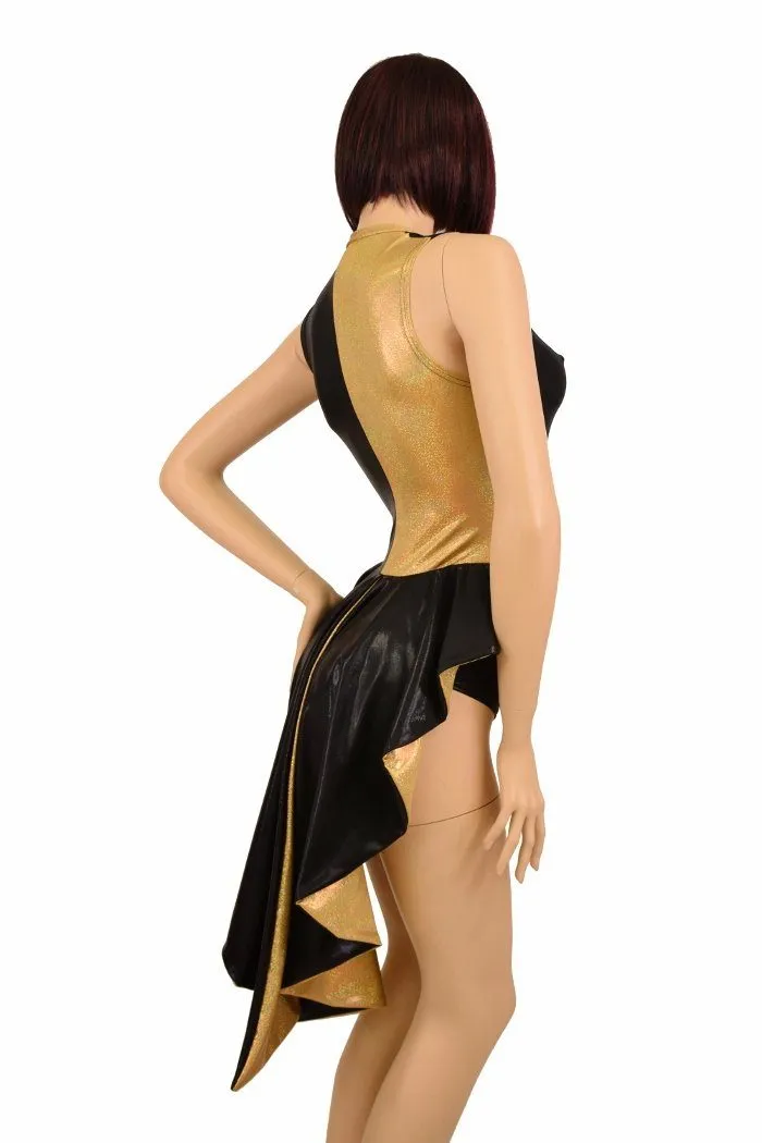 Tuxedo Ruffle Rump Color Split Romper