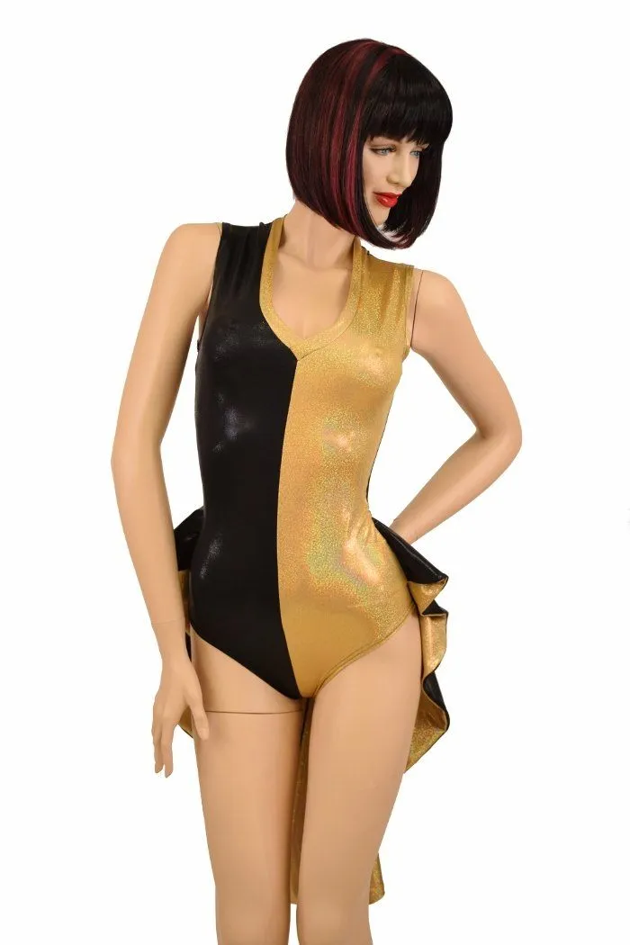 Tuxedo Ruffle Rump Color Split Romper