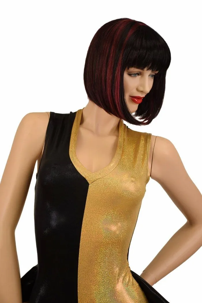 Tuxedo Ruffle Rump Color Split Romper