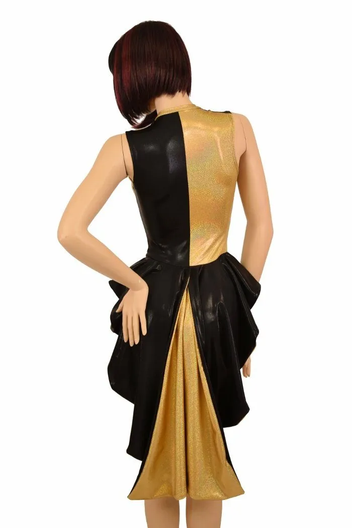 Tuxedo Ruffle Rump Color Split Romper