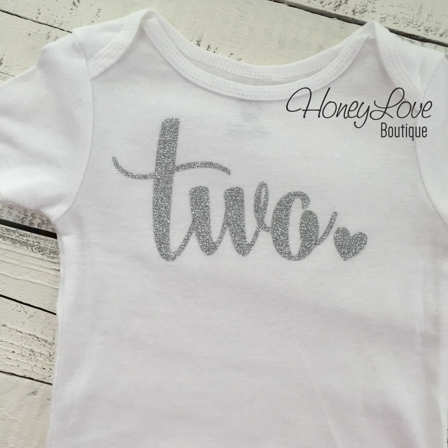 Two - Silver Glitter Bodysuit