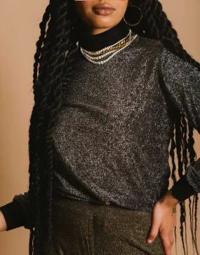 vintage glitter turtleneck sweater