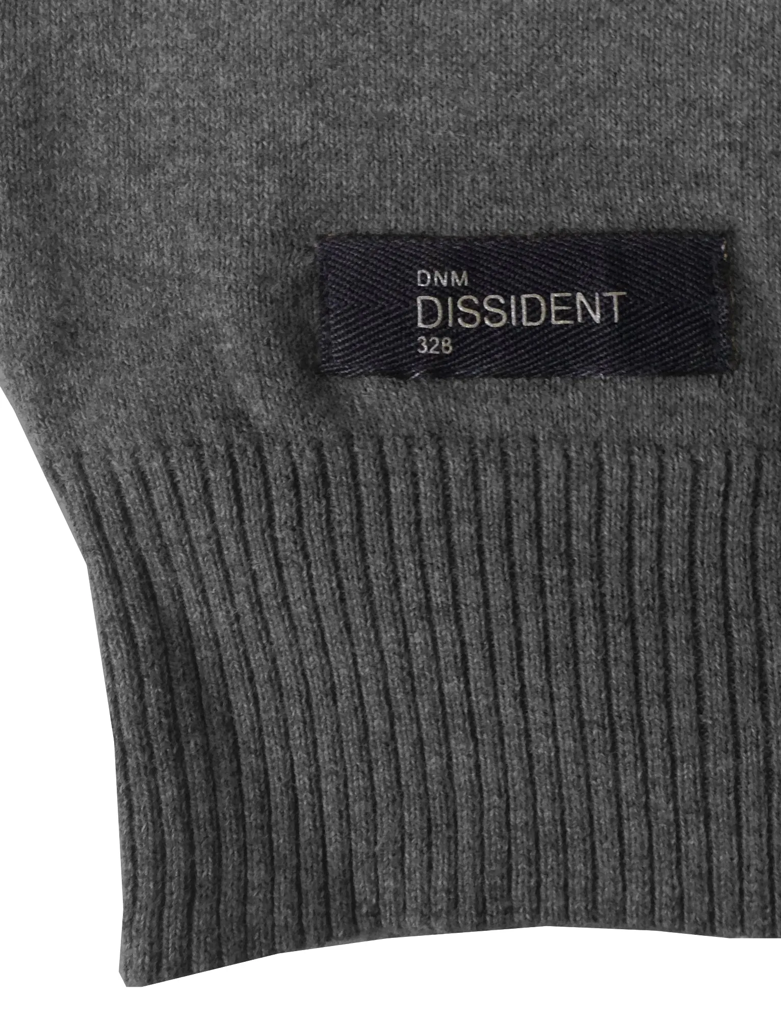 Walenski Mock T- Shirt Insert Knitted Jumper in Charcoal Marl - Dissident