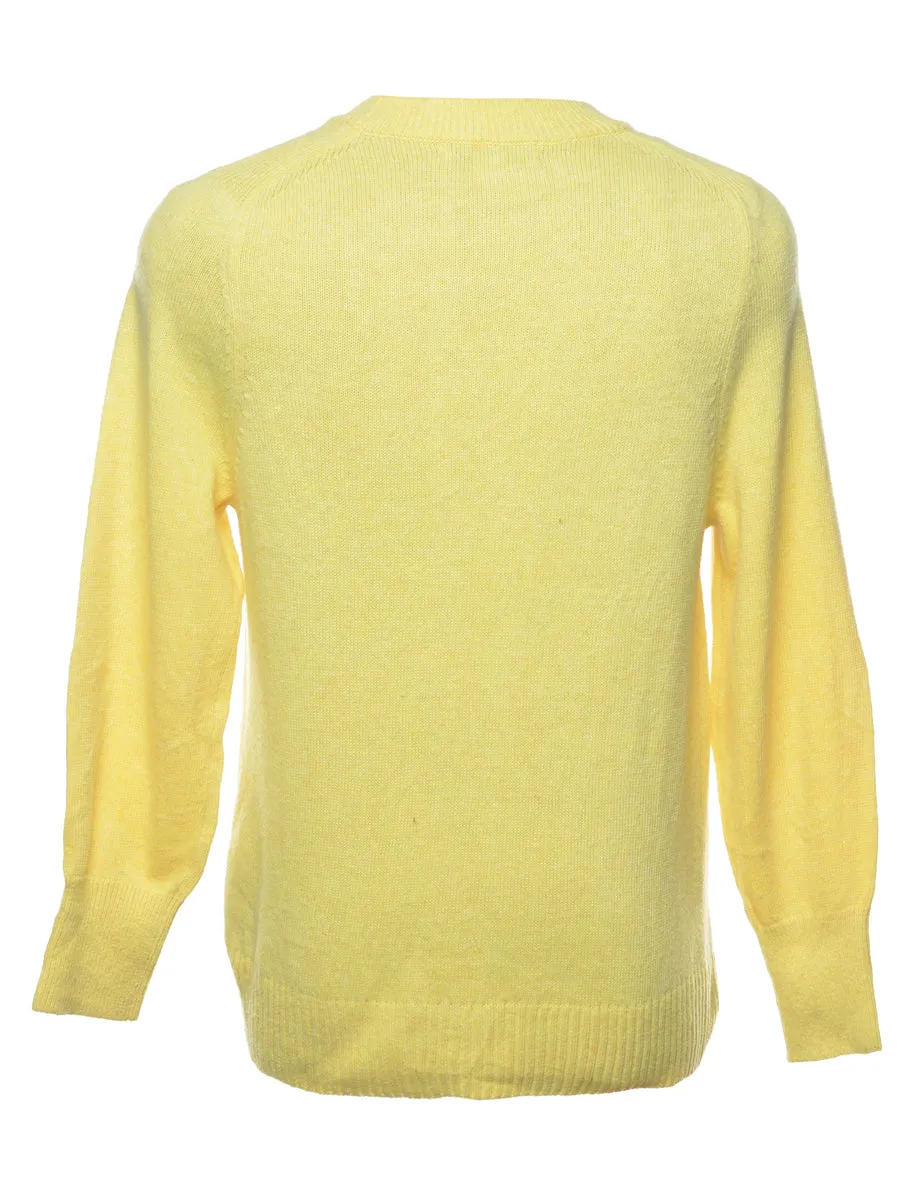 Yellow Classic Knit Jumper - S